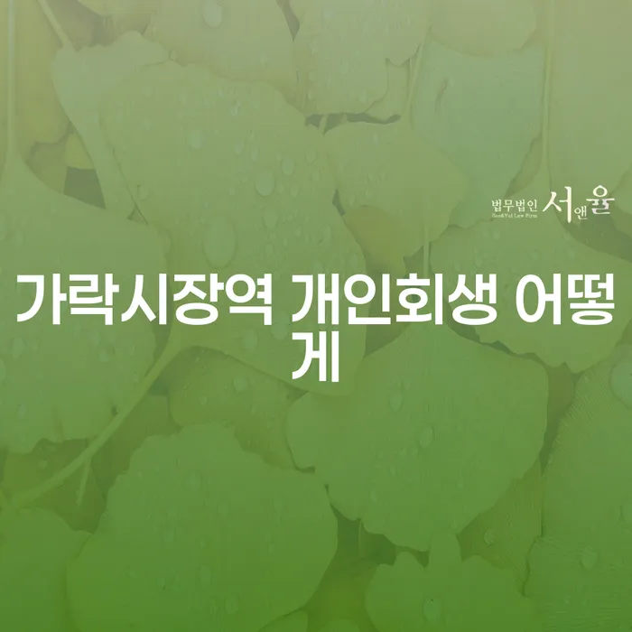 가락시장역 개인회생 어떻게