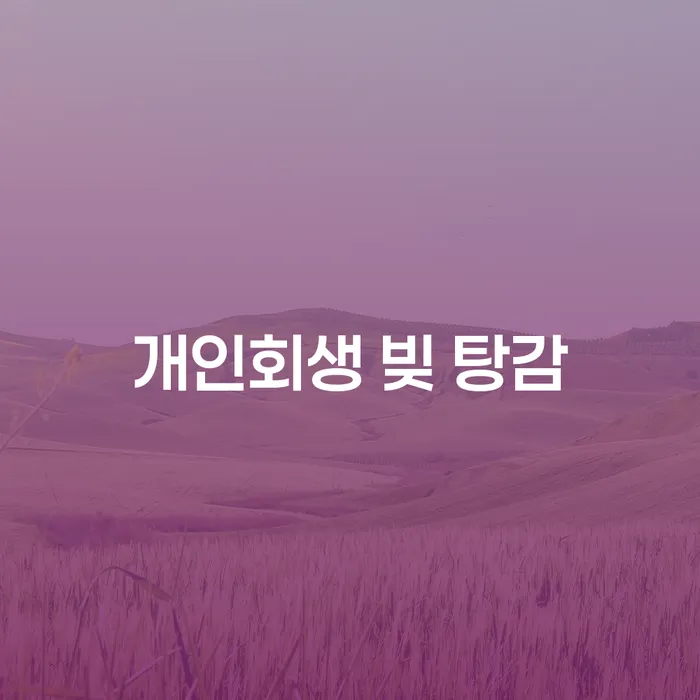 개인회생 빚 탕감: 당신도 가능할까요?