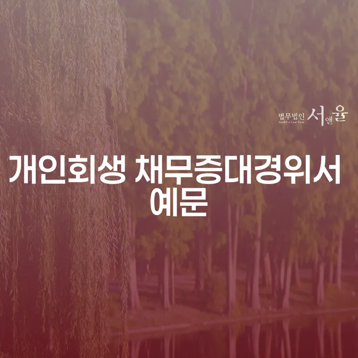 개인회생 채무증대경위서 예문과 대부, 어떻게 활용해야 할까요?